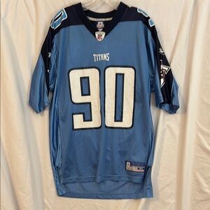 Reebok Blue Titans Kearse Jersey with Number 90